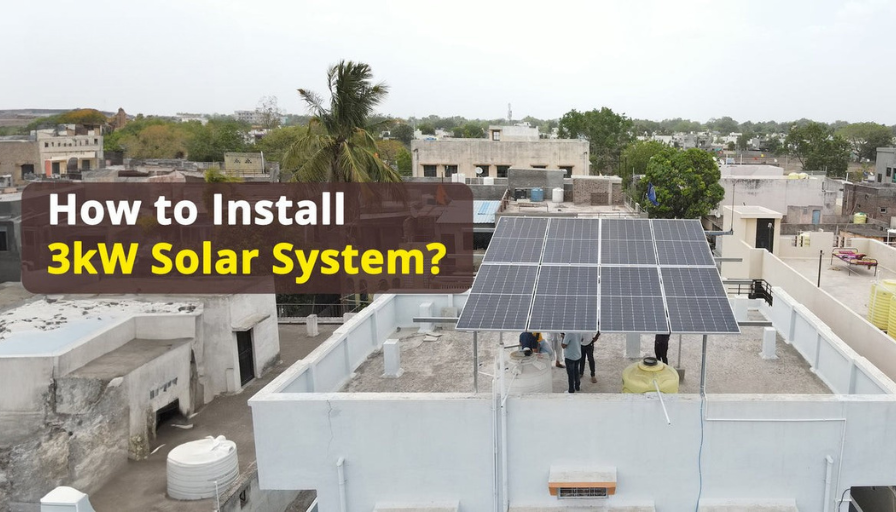 3kW solar system installation in Greater Noida rooftop
